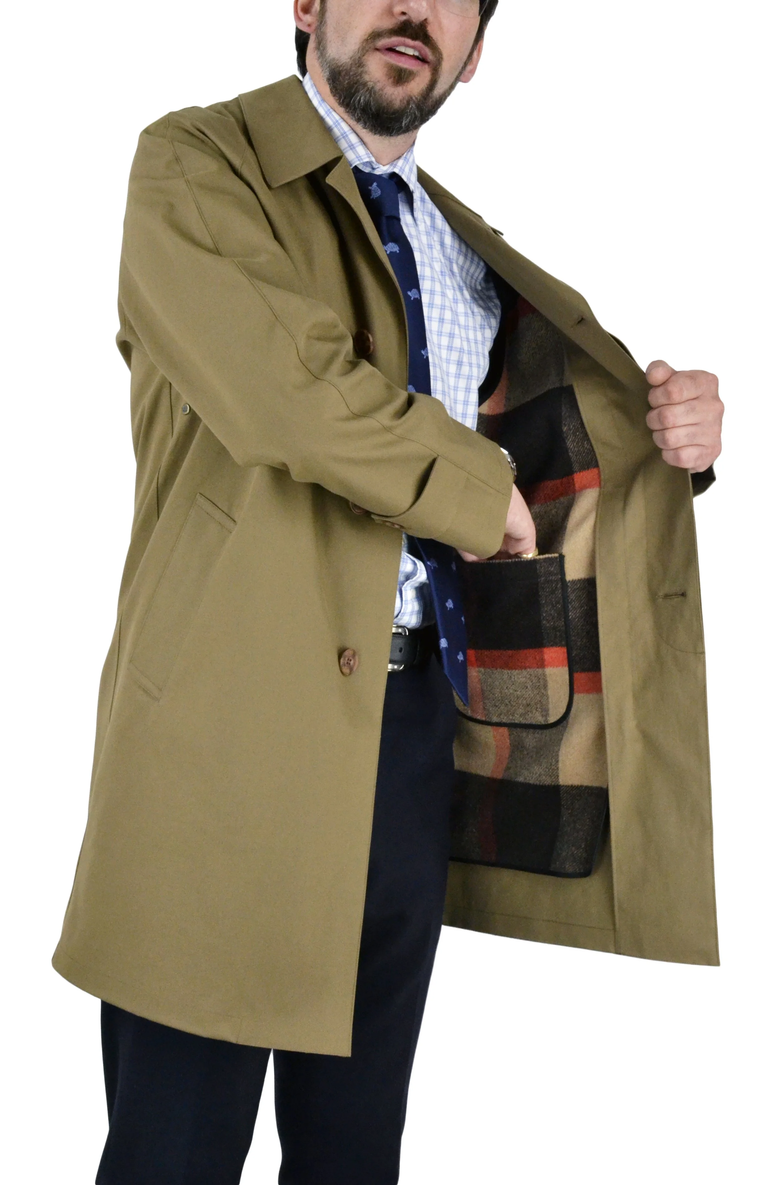 Mackintosh Coat in Tan with Zip-In Wool Lining — C.D. Rigden & Son